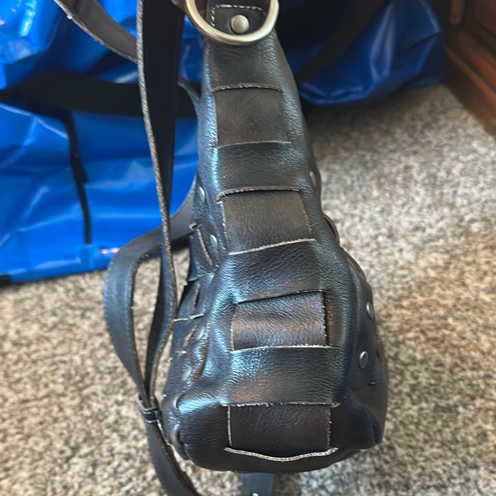 Bed Stu Black Woven Leather Shoulder Bag - Picture 9 of 16